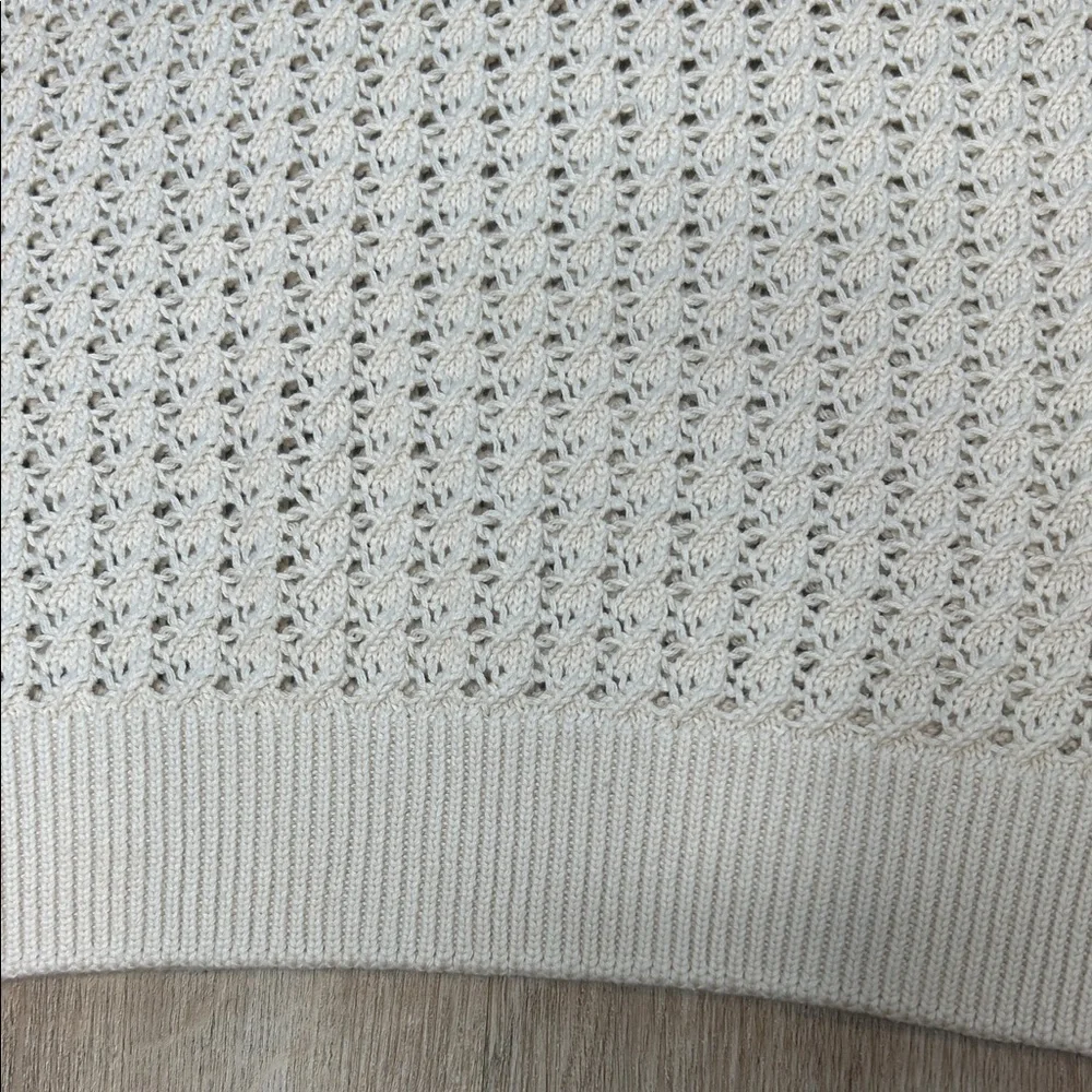 Varley Delaney Cream and Black Open Stitch Sweater Vest - Picture 3 of 12
